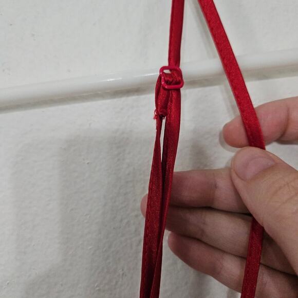 Y2K Frederick's of Hollywood Red Babydoll Lingerie V-Neck Top Sheer Sz XL - Picture 5 of 5